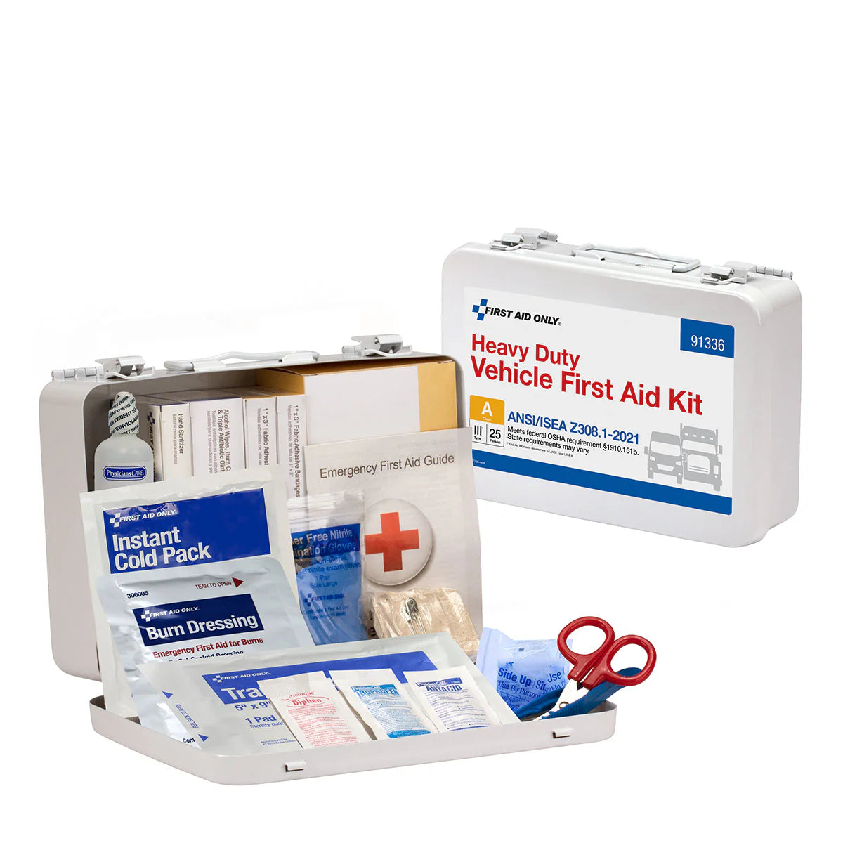 25 Person ANSI A Heavy Duty Vehicle Metal First Aid Kit