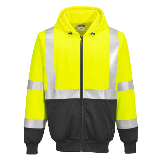 Hi-Vis Contrast Zipped Hoodie