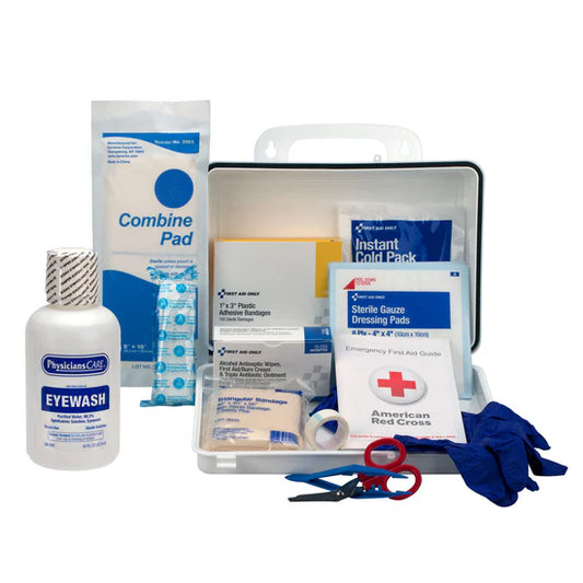 Single 16 oz. Eye Wash Station with 25 Person First Aid Kit